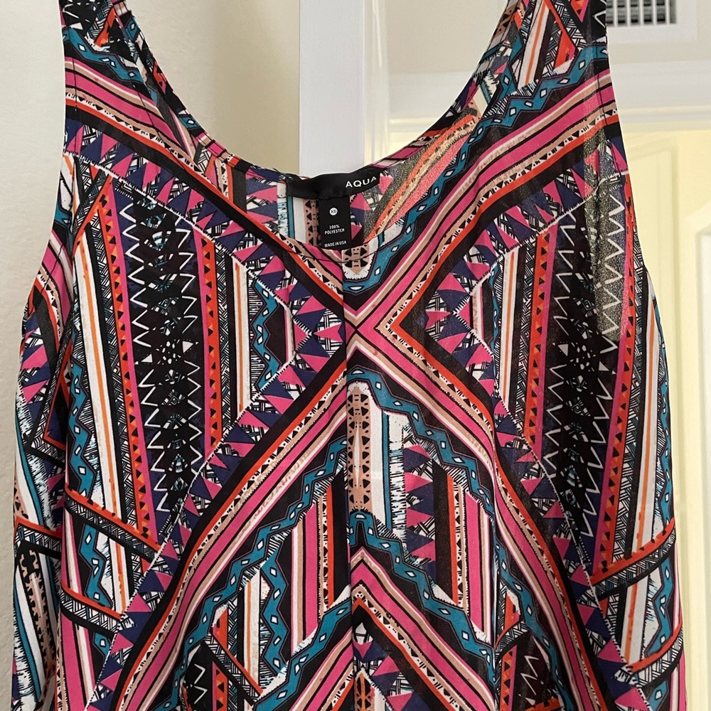 Aqua Vibrant Geometric swim cover up